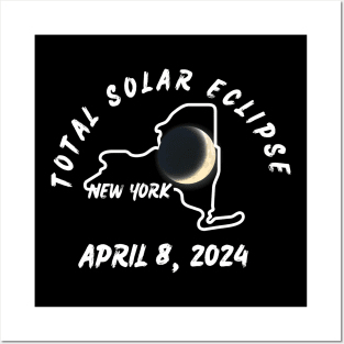 New York Total Eclipse 2024 Posters and Art